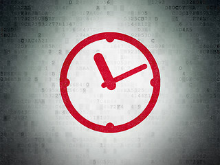 Image showing Time concept: Clock on Digital Paper background