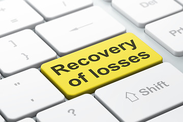 Image showing Banking concept: Recovery Of losses on computer keyboard background