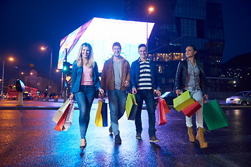 Image showing Group Of Friends Enjoying Shopping