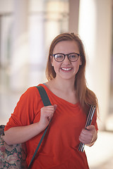 Image showing student girl with tablet computer