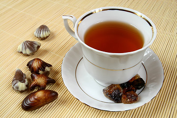 Image showing Tea and sweets