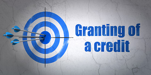 Image showing Money concept: target and Granting of A credit on wall background