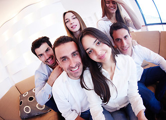 Image showing group of friends taking selfie