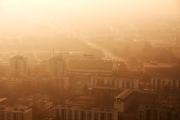 Image showing Town in smog