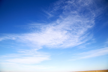 Image showing the sunrise in  colored sky white soft clouds and abstract backg