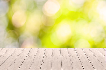 Image showing Wood Plank with Bokeh Background