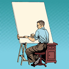 Image showing Scientist designer asian engineer working drawings