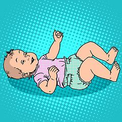 Image showing Joyful kid in the diaper