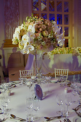 Image showing flowers on table in wedding day