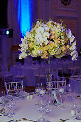 Image showing flowers on table in wedding day