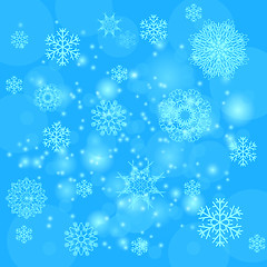 Image showing Blue Snowflakes Background