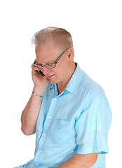 Image showing Middle age man on cell phone.