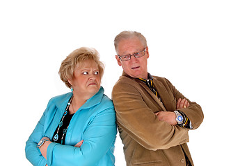 Image showing Mature couple mad at each other.