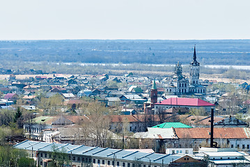 Image showing City view with old church in Tobolsk. Russia