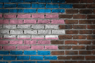 Image showing Dark brick wall - Trans Pride
