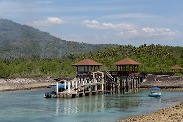 Image showing Indonesian landscape with mangrove and view point walkway