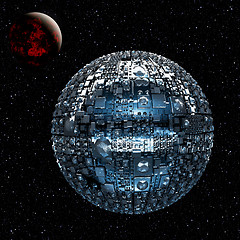 Image showing Fictional universe with space battle ship