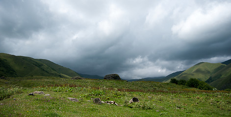 Image showing Hiking in mountains