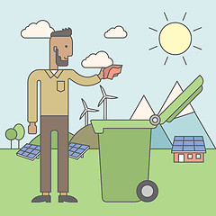 Image showing Man with recycle bin.