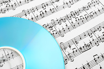 Image showing Blue CD and music notes