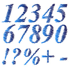 Image showing Grunge Blue Numbers