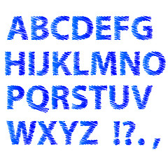 Image showing Blue Sketch Alphabet