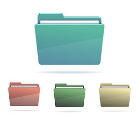 Image showing Set of Folders with papers. 