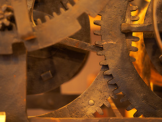 Image showing Grunge gear, cog wheels background. Concept of industrial, science, clockwork, technology.