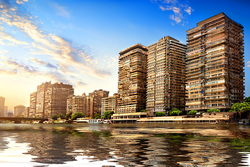 Image showing Modern Cairo on Nile