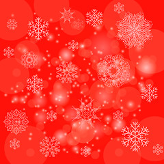 Image showing Abstract Winter Pattern.  Snowflakes Background