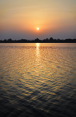 Image showing Sunset over the lake