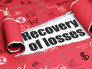 Image showing Money concept: black text Recovery Of losses under the piece of  torn paper