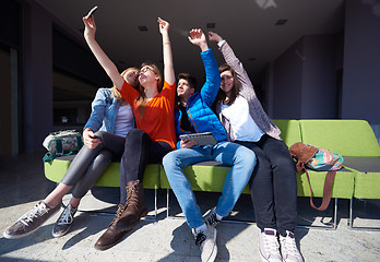 Image showing students group taking selfie