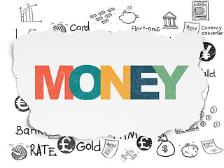 Image showing Money concept: Money on Torn Paper background