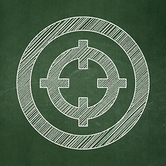 Image showing Business concept: Target on chalkboard background