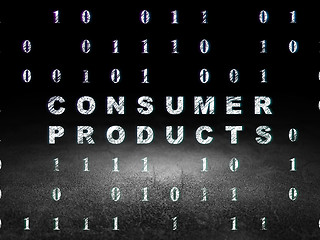 Image showing Business concept: Consumer Products in grunge dark room