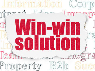 Image showing Business concept: Win-win Solution on Torn Paper background