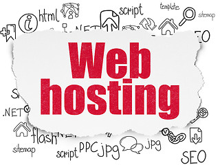 Image showing Web development concept: Web Hosting on Torn Paper background