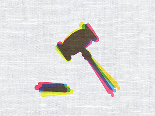 Image showing Law concept: Gavel on fabric texture background