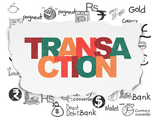 Image showing Currency concept: Transaction on Torn Paper background