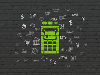 Image showing Banking concept: ATM Machine on wall background