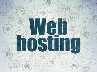 Image showing Web development concept: Web Hosting on Digital Paper background