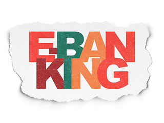 Image showing Banking concept: E-Banking on Torn Paper background
