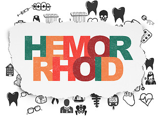 Image showing Health concept: Hemorrhoid on Torn Paper background