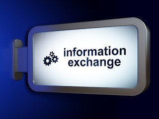 Image showing Data concept: Information Exchange and Gears on billboard background
