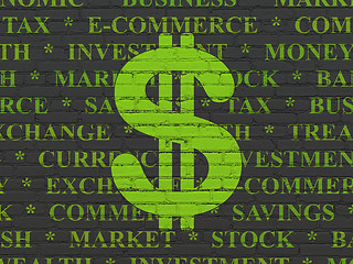 Image showing Currency concept: Dollar on wall background