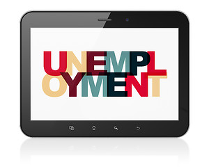 Image showing Business concept: Tablet Computer with Unemployment on  display