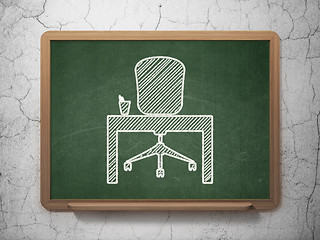 Image showing Business concept: Office on chalkboard background