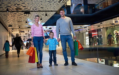 Image showing young family with shopping bags