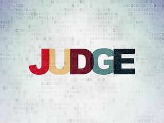 Image showing Law concept: Judge on Digital Paper background